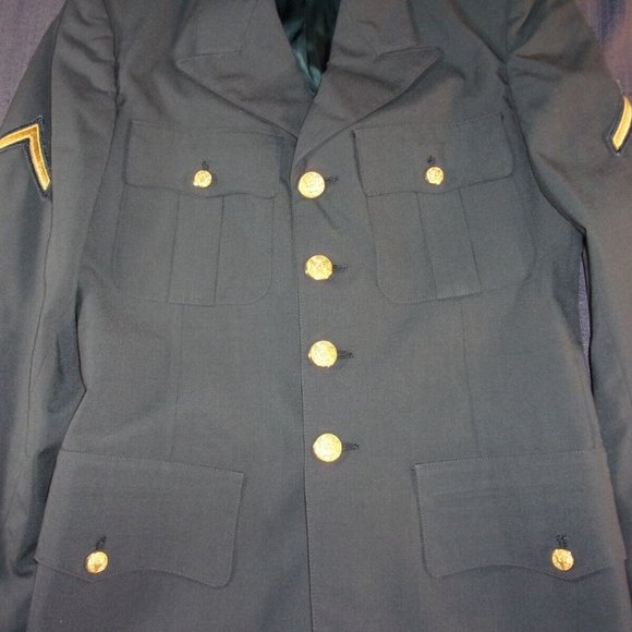 DLA U.S. ARMY DRESS GREEN CLASS A JACKET UNIFORM TROPICAL AG-344 35R EC 1156 - Picture 3 of 12